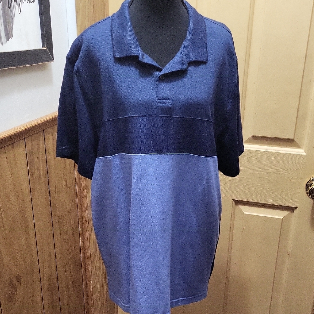 Van Heusen Two-Tone Navy and Blue Polo Shirt